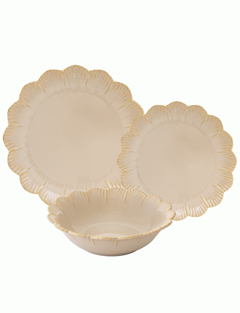 Serviço de Pratos Porcelana com 18 peças FLEURI