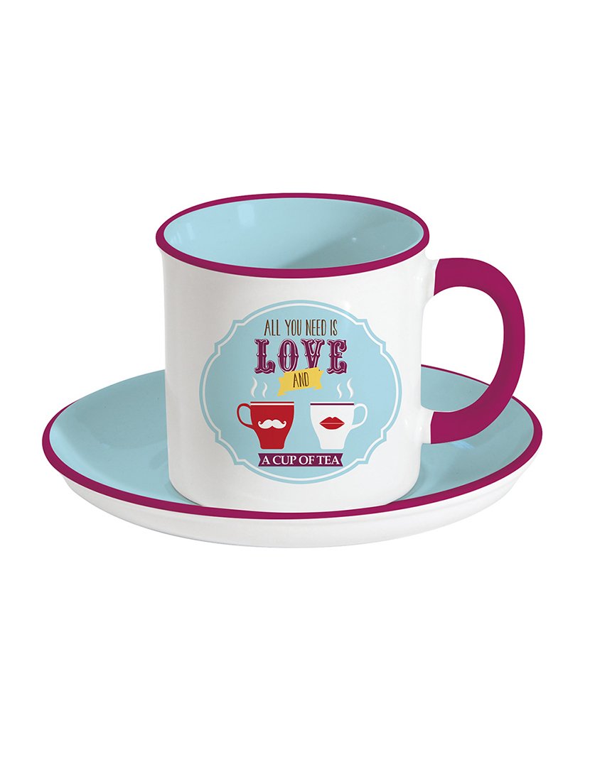 Conjunto Chá + Pires RETRO BREAK TEA LIGHT Azul