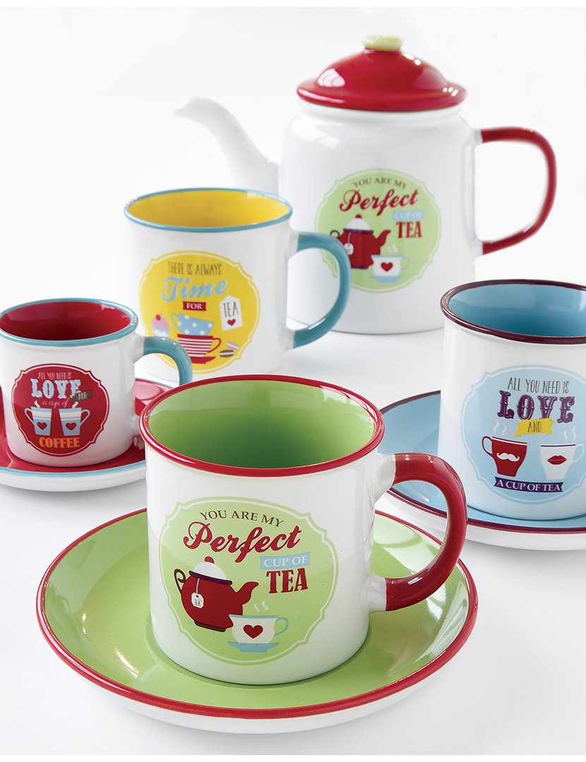 Conjunto Chá + Pires RETRO BREAK TEA LIGHT Azul