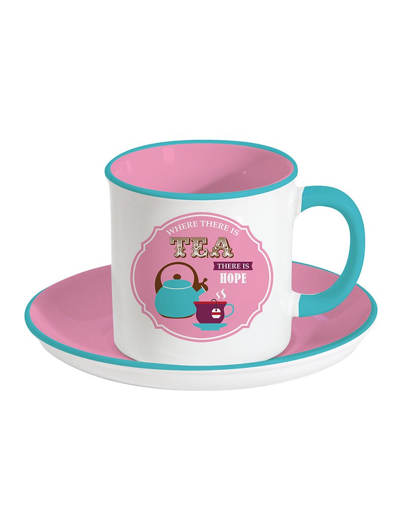 Conjunto Chá + Pires RETRO BREAK TEA Rosa