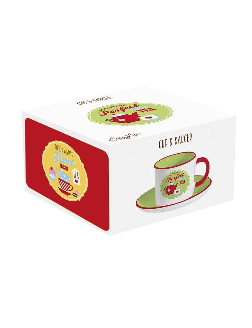 Conjunto Chá + Pires RETRO BREAK TEA Rosa