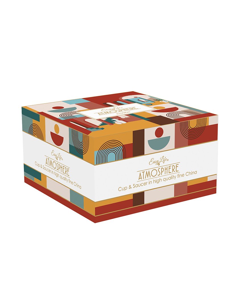 Conjunto Caneca 400ml + Pires Porcelana ILLUSION