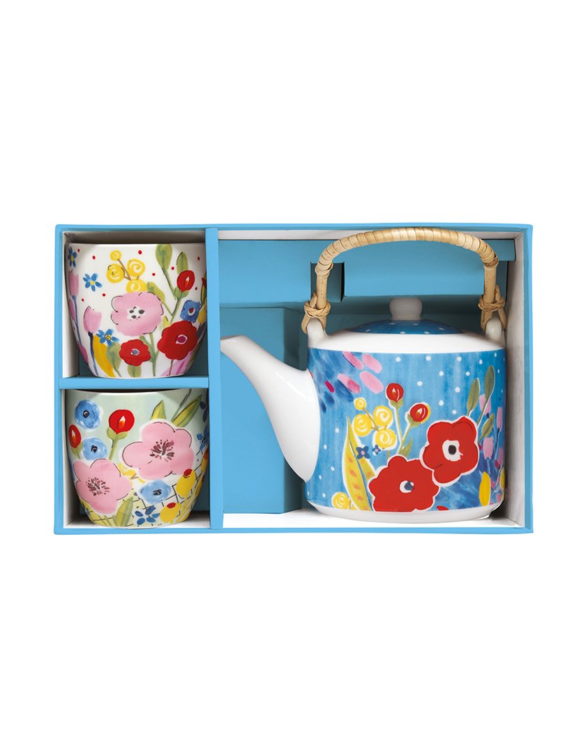 Bule 600ml Porcelana + Infusor de metal + 2 Chávenas 160ml EM PLEIN AIR