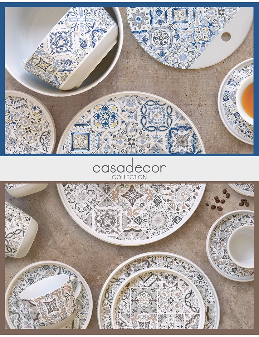 Caneca Chá 250ml + Pires Grés Azul CASA DECOR