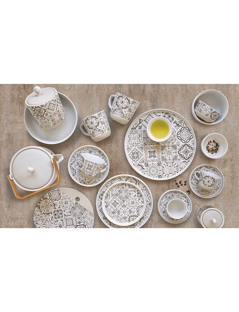 Caneca Chá 250ml + Pires Cinzento CASA DECOR