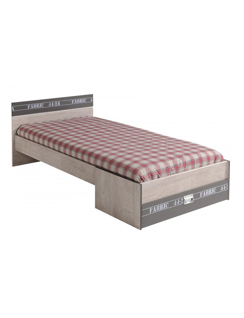 Cama Fabric Carvalho e Cinzento 90x200cm