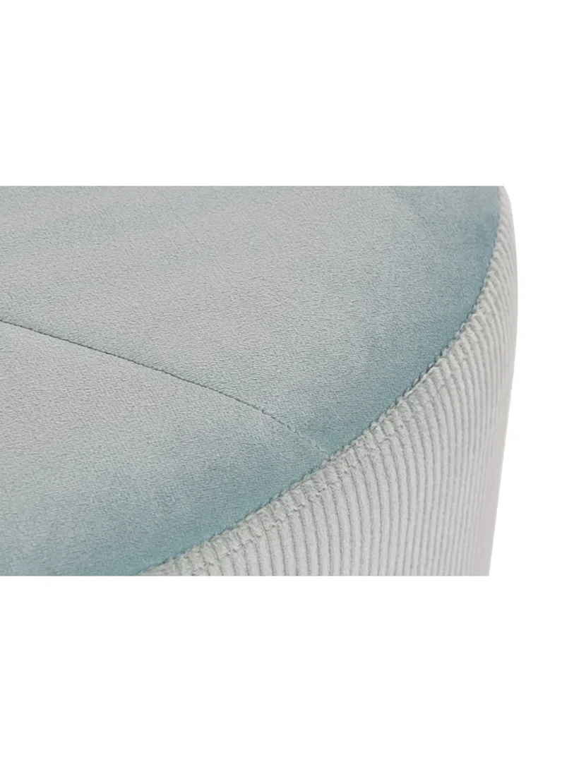 Apoio para os Pés Veludo Azul e Dourado