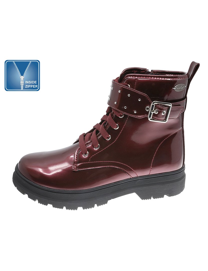 Bota Alta Juvenil Bordeaux