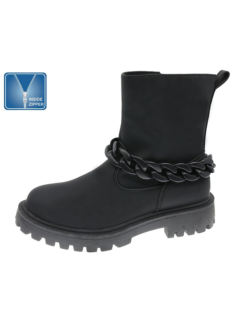 Bota Alta Juvenil Preto