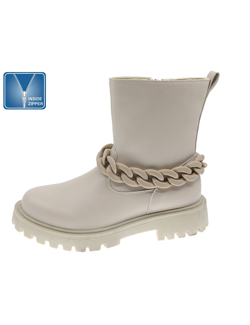 Bota Alta Juvenil Bege