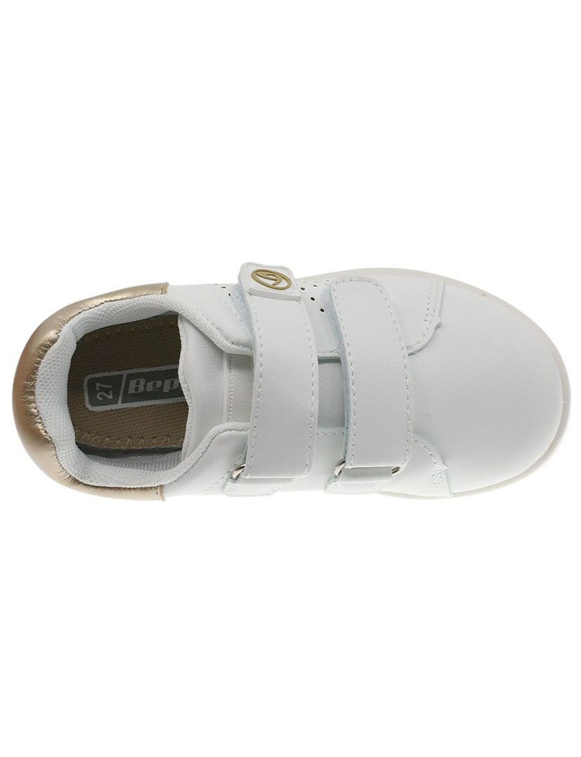 Ténis Criança Branco e Dourado