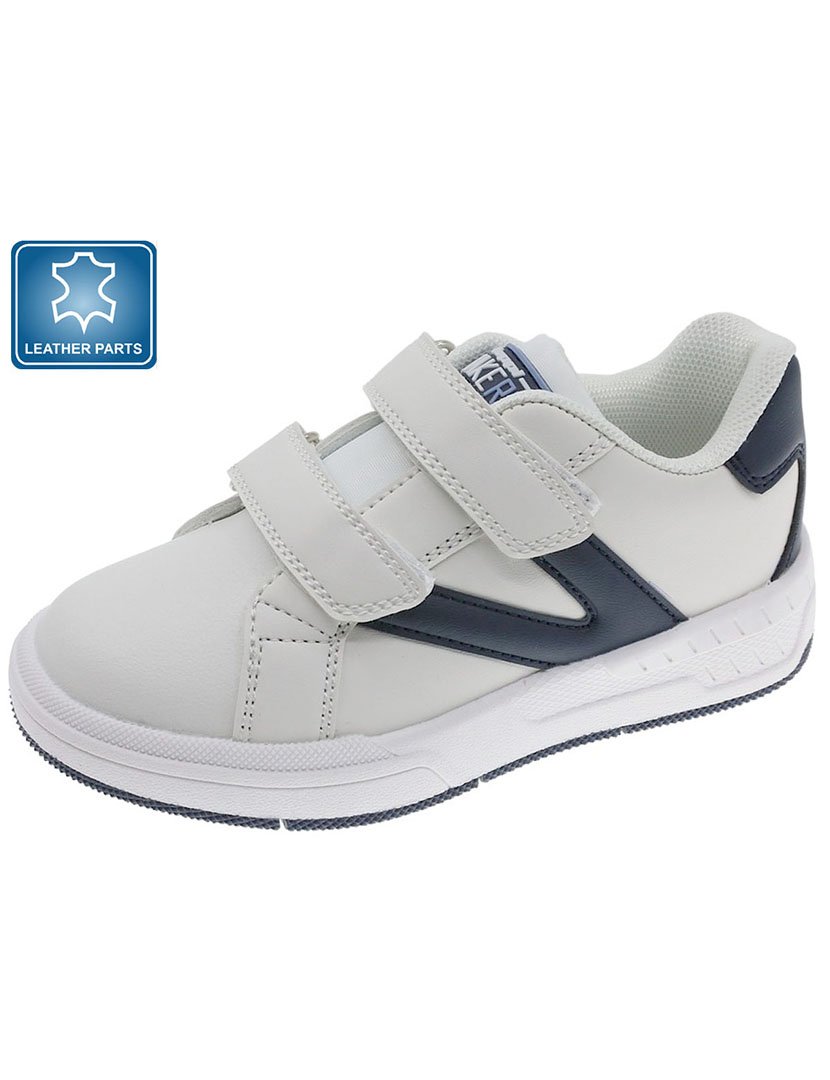 Ténis Criança Branco e Azul Marinho