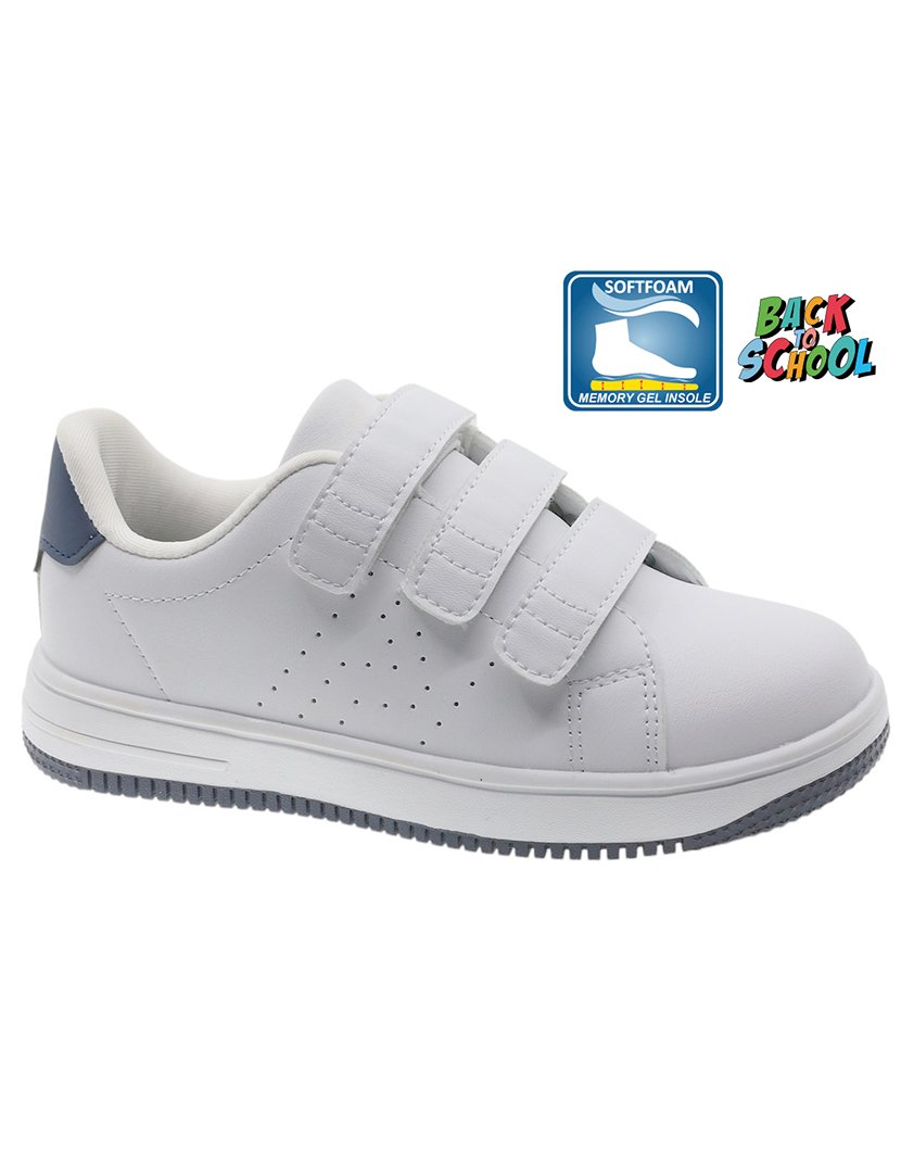 Ténis Juvenil Branco e Azul Marinho