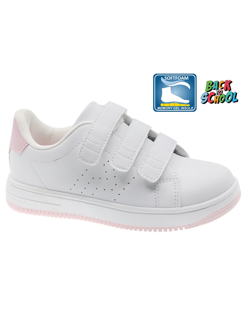 Ténis Juvenil Branco e Rosa