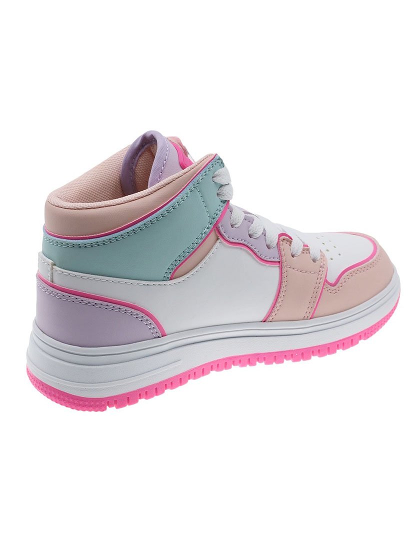 Ténis Juvenil Branco e Rosa