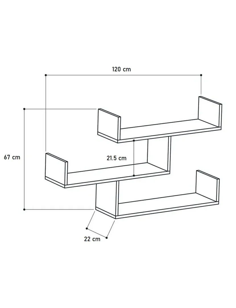 Estante de Parede Tibet Antracite
