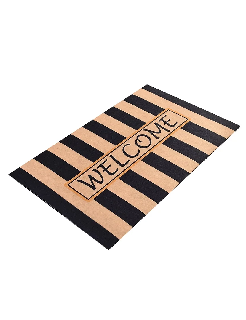 Tapete de Entrada Welcome Castanho e Preto