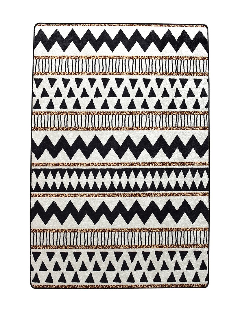 Tapete LINIE 190x140cm Preto e Branco