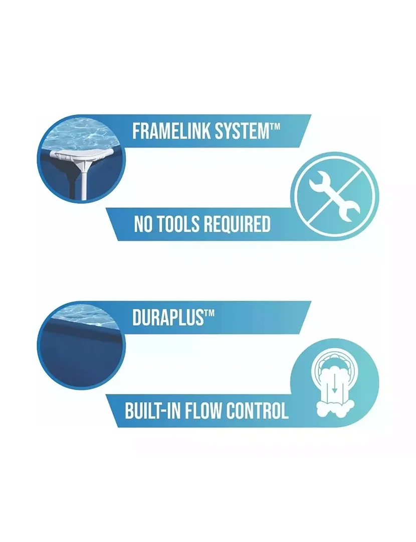 Piscina Tubular Retangular 221x150x43cm Azul