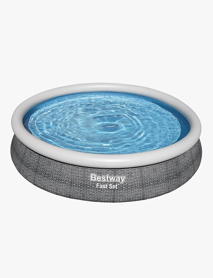 Piscina Insuflável Redonda Rattan 366x76cm Cinzento