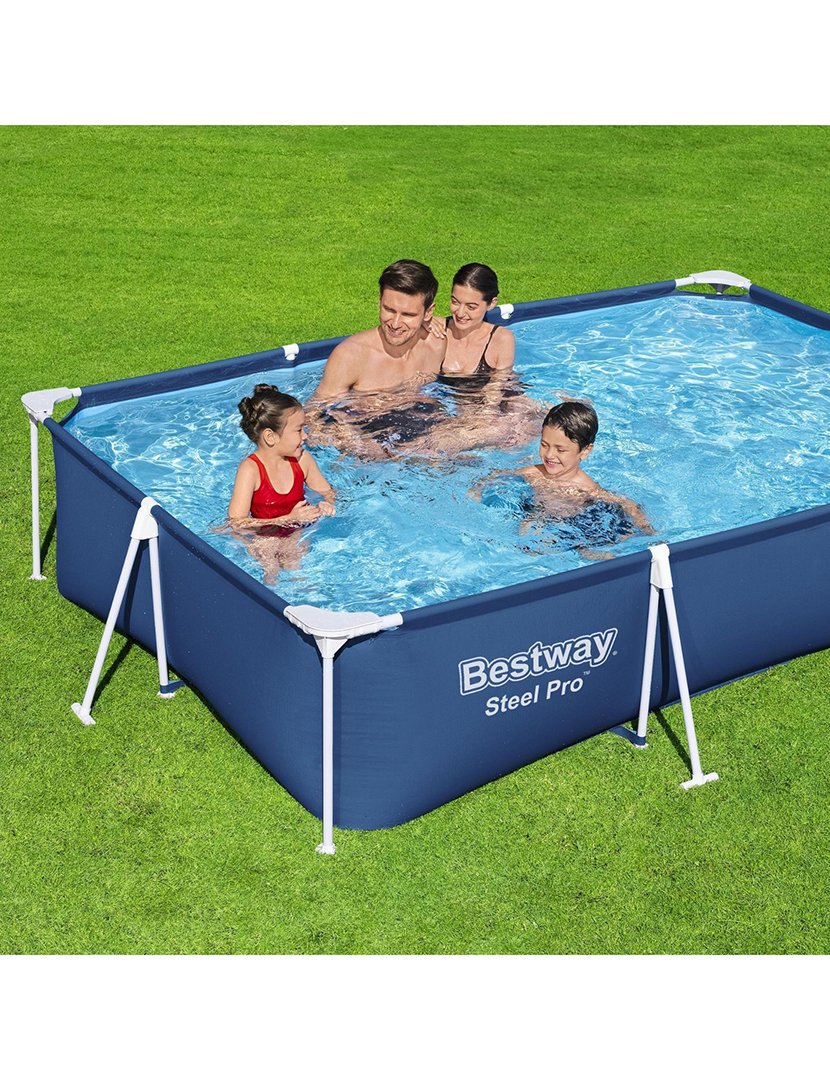Piscina Tubular Retangular 300x201x66cm Azul