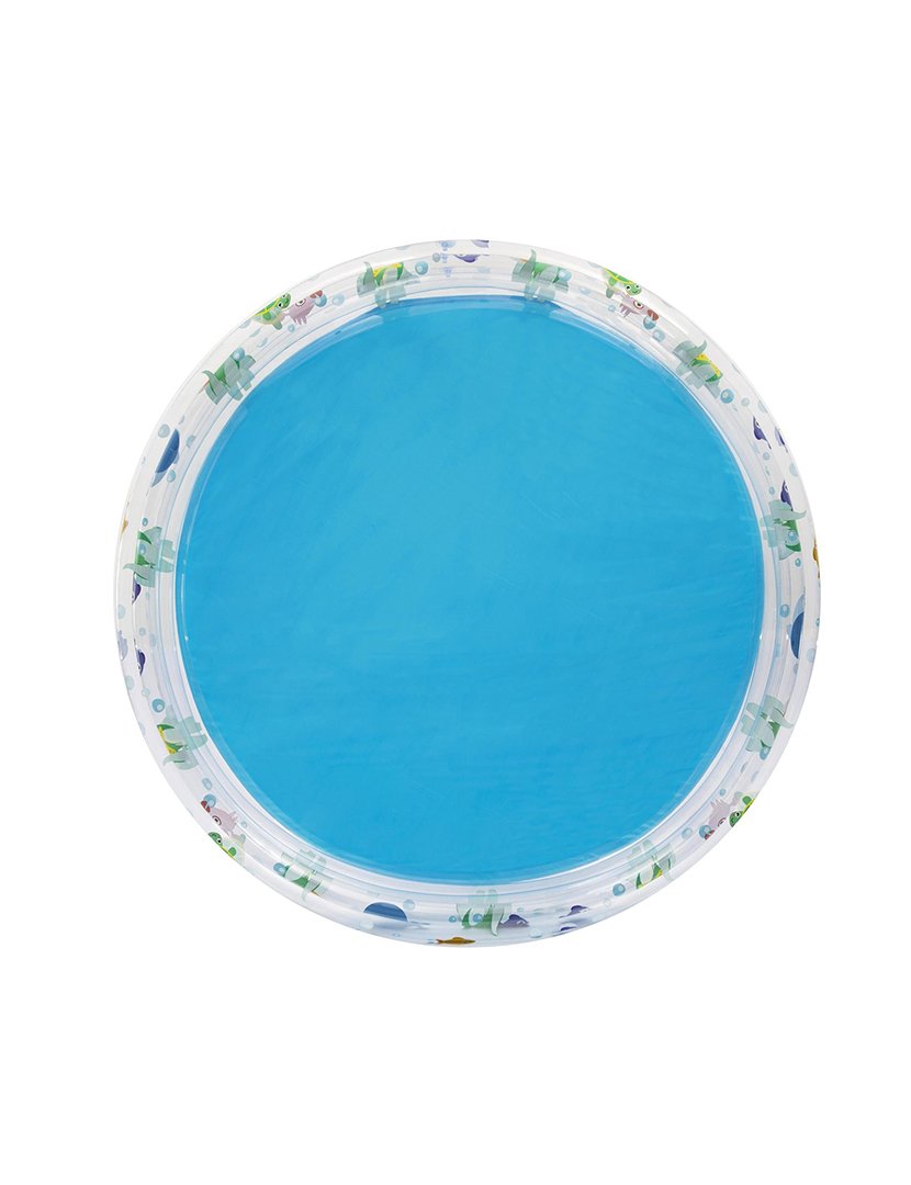 Piscina Insuflável Infantil 3 Anéis Transparente Vida Marinha 152x30cm