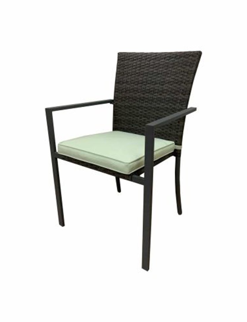 Cadeira de Jardim Empilhável Varenna com Almofada Cinzento