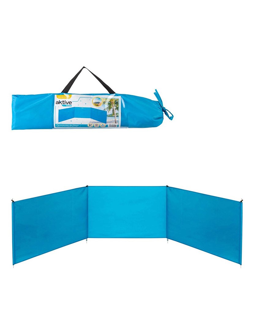 Quebra-vento de Praia Dobrável 300x85x2cm Azul