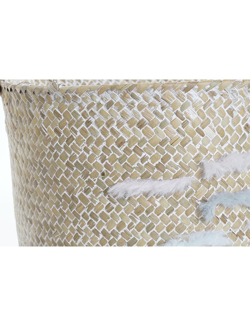 Conjunto de 2 Cestos Bege e Branco