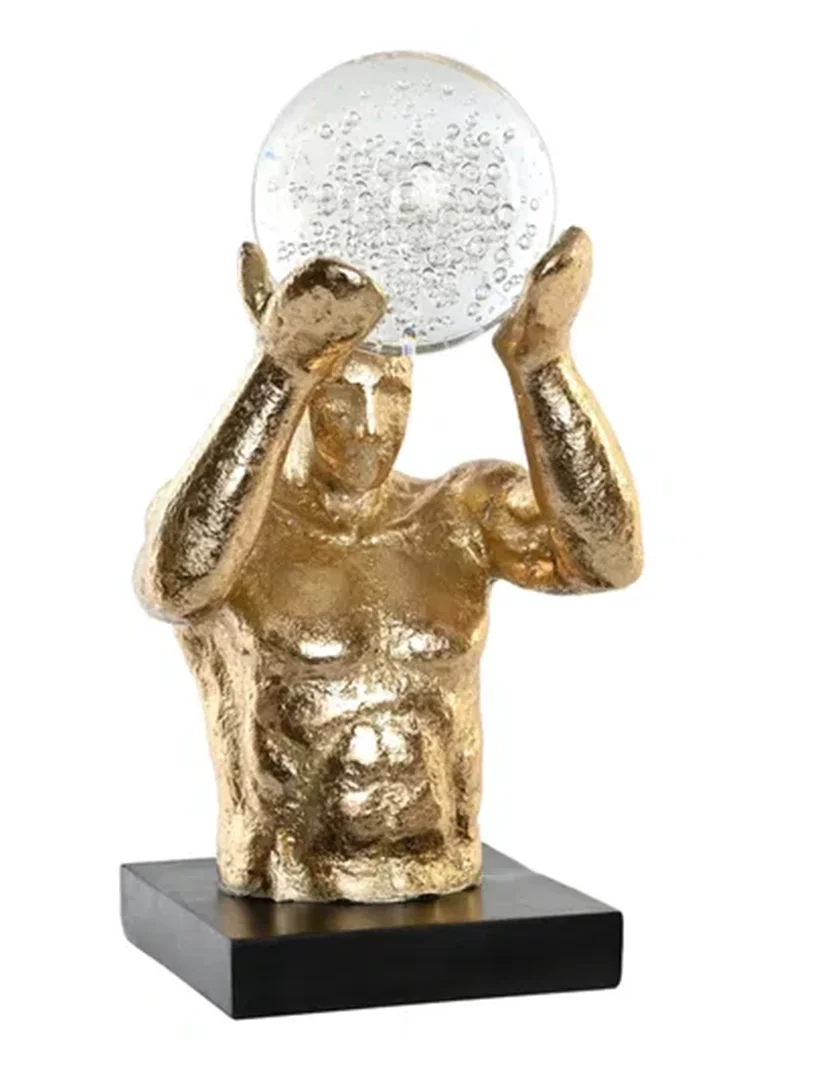 Figura Decorativa Homem Dourado e Preto