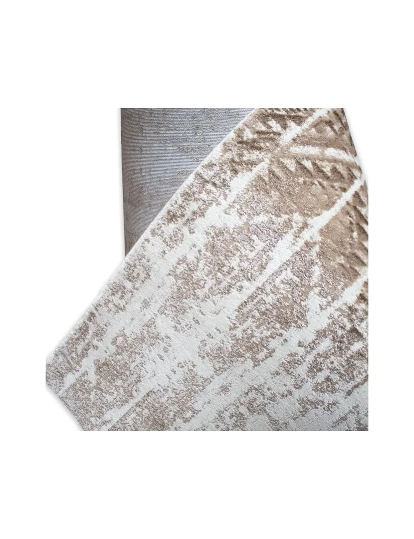 Tapete 100x200cm Castanho e Creme 