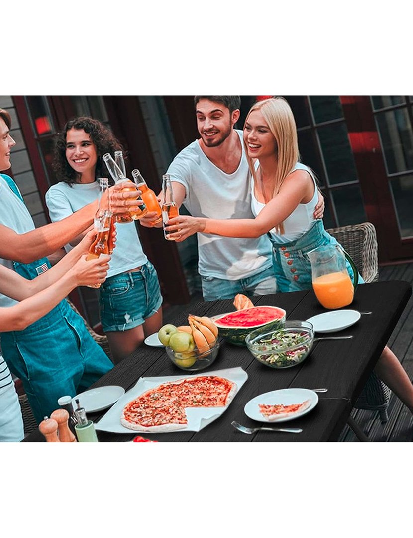 Mesa Dobrável Multifuncional 180x74x74cm Preto