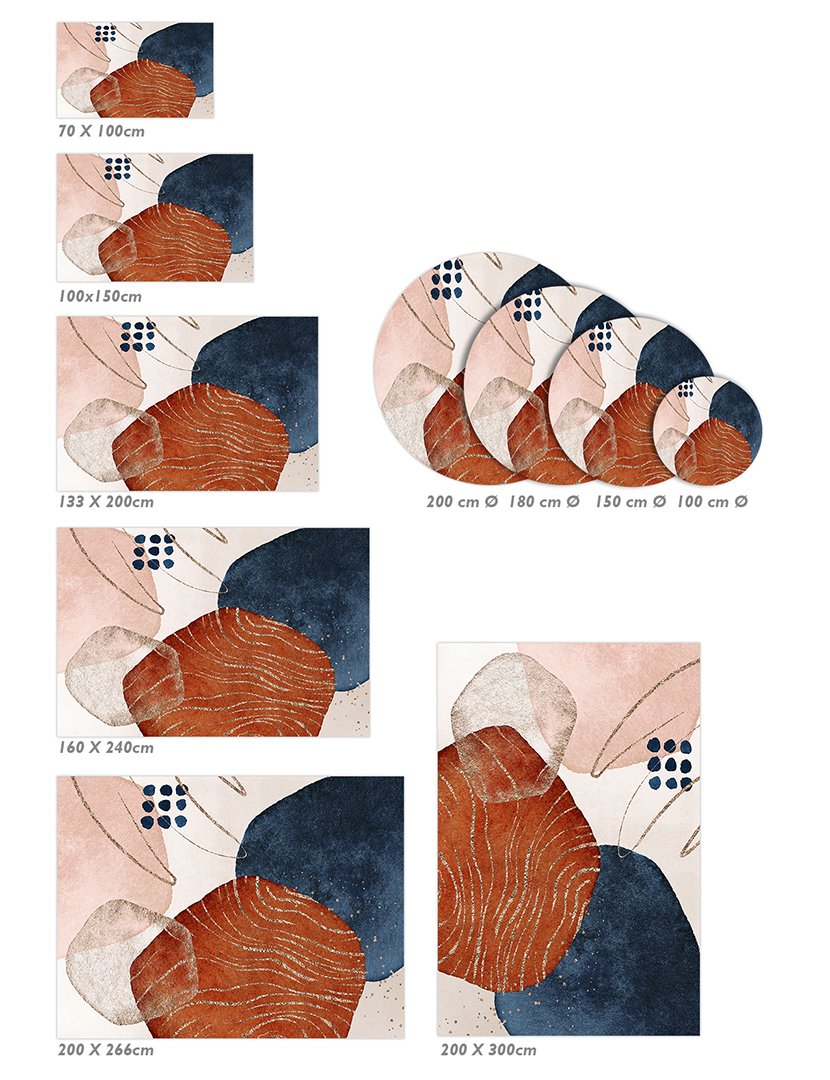 Tapete Vinil Redondo Yarina 100cm Multicor