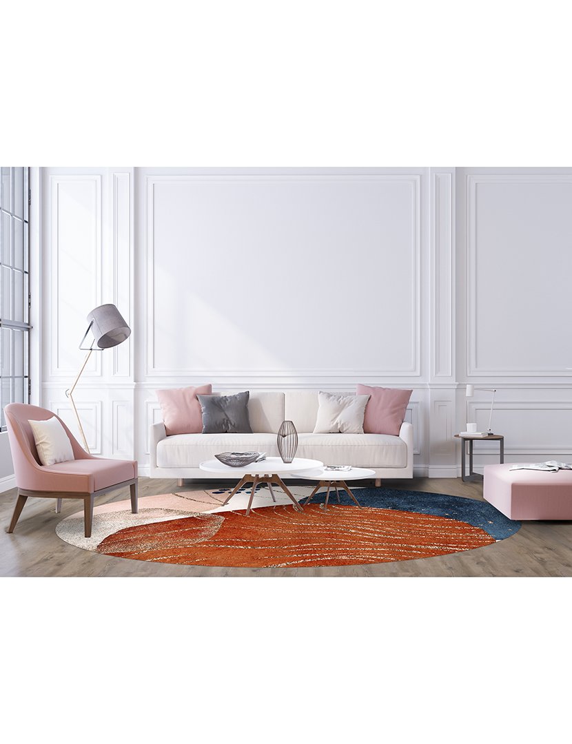 Tapete Vinil Redondo Yarina 100cm Multicor