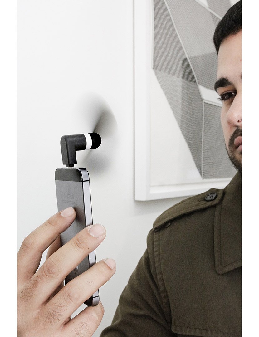 Ventoinha Portátil Para Telemóvel Preto