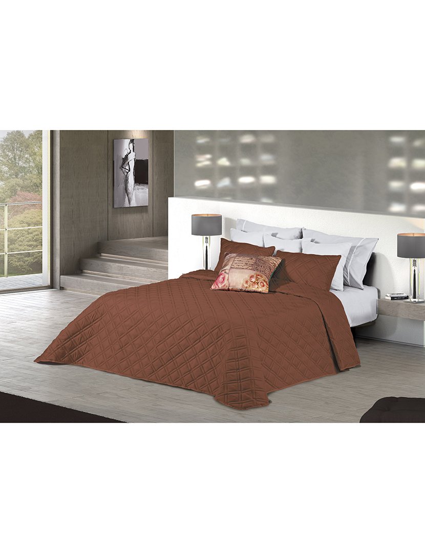 Conjunto Cama Edredon Luna com Almofadas 250x270cm Terracota