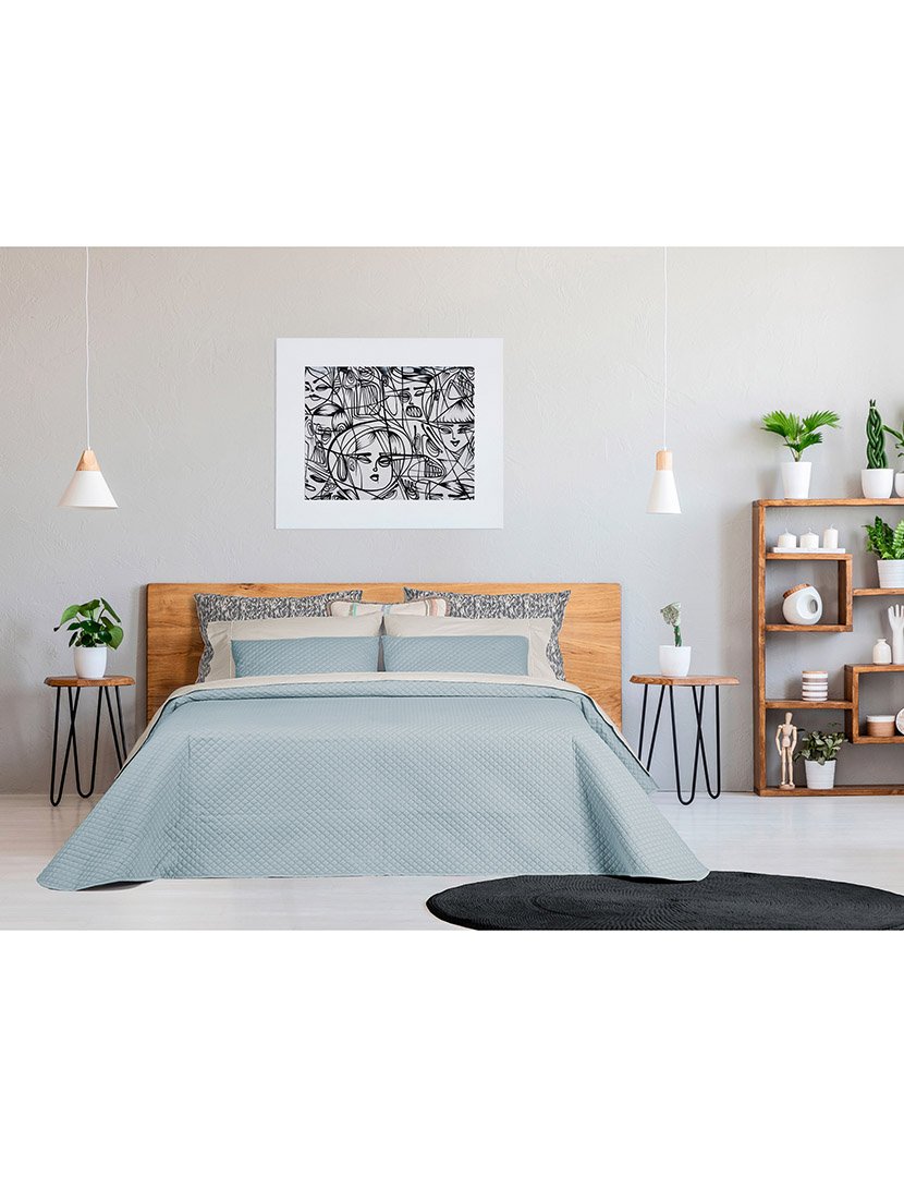 Conjunto Cama Edredon Troia 2 com Almofadas 250x270cm Jade