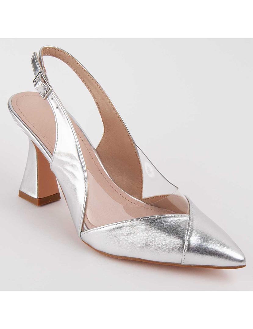 Sapatos de Salto Prateado
