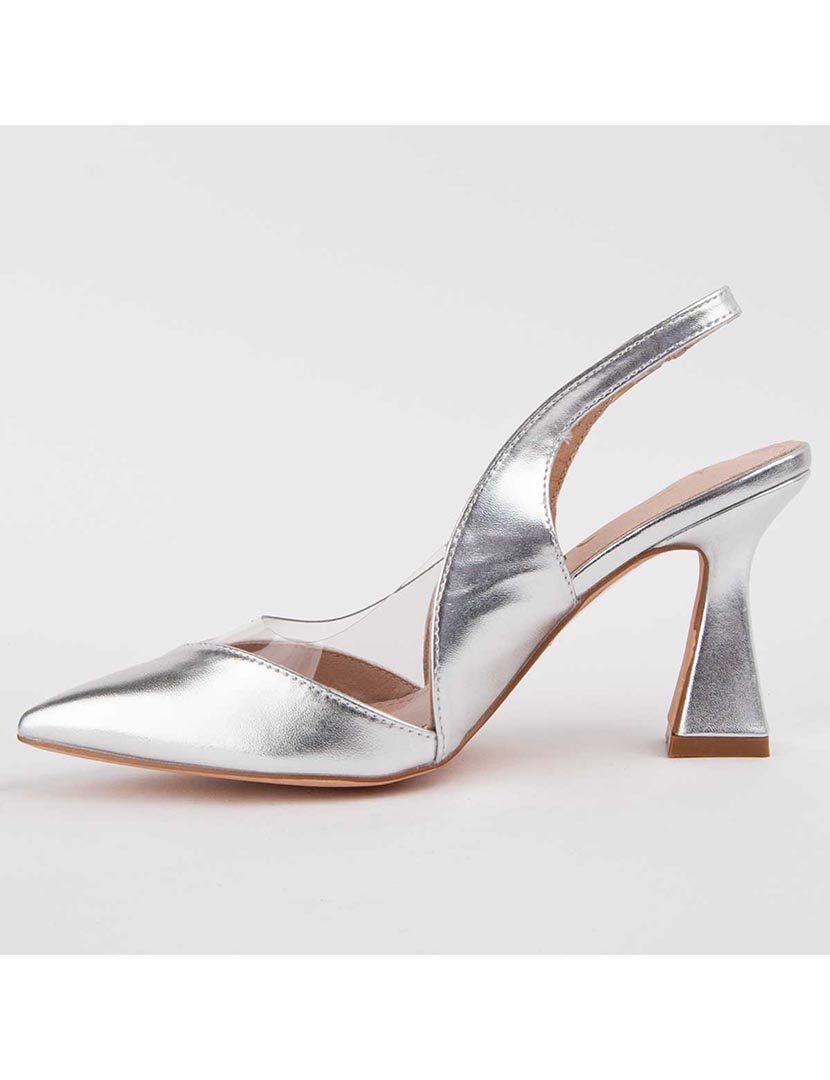 Sapatos de Salto Prateado