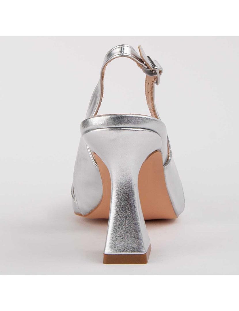 Sapatos de Salto Prateado