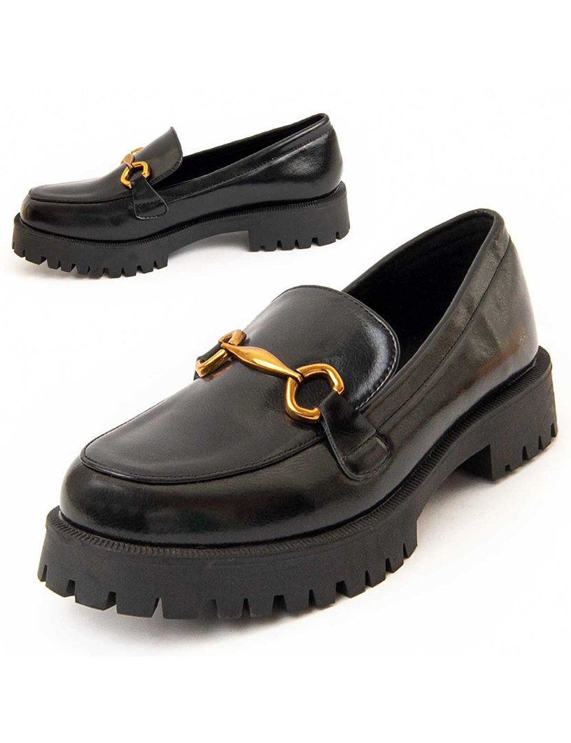 Mocassins de Plataforma Preto