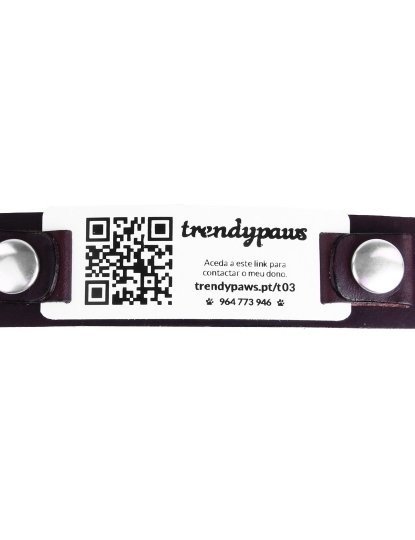 Coleira Couro Castanho