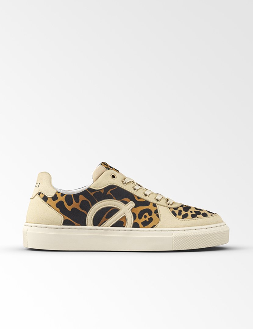 Ténis CLASSIC Bege com Padrão Leopardo