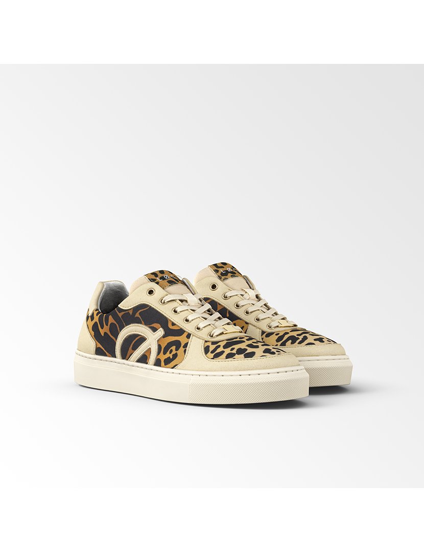 Ténis CLASSIC Bege com Padrão Leopardo