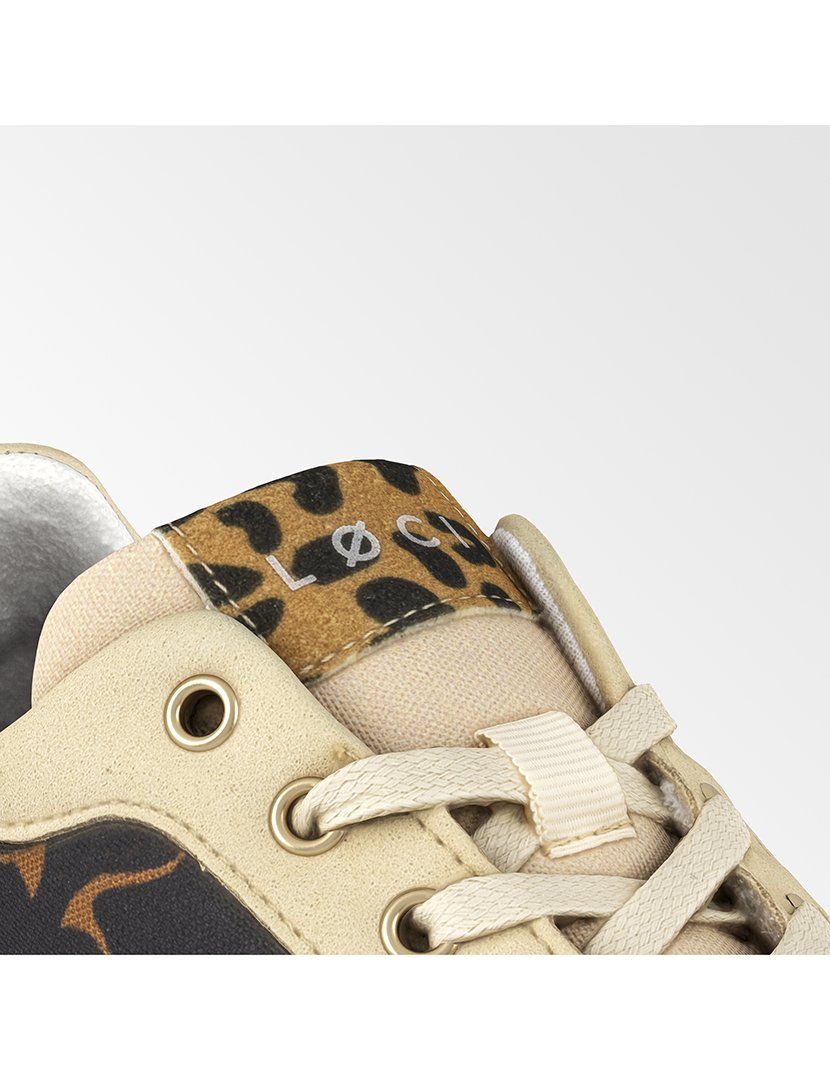 Ténis CLASSIC Bege com Padrão Leopardo