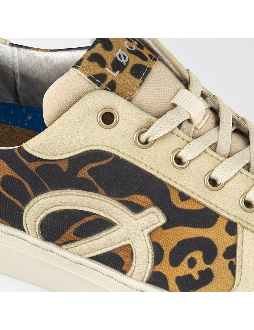 Ténis CLASSIC Bege com Padrão Leopardo