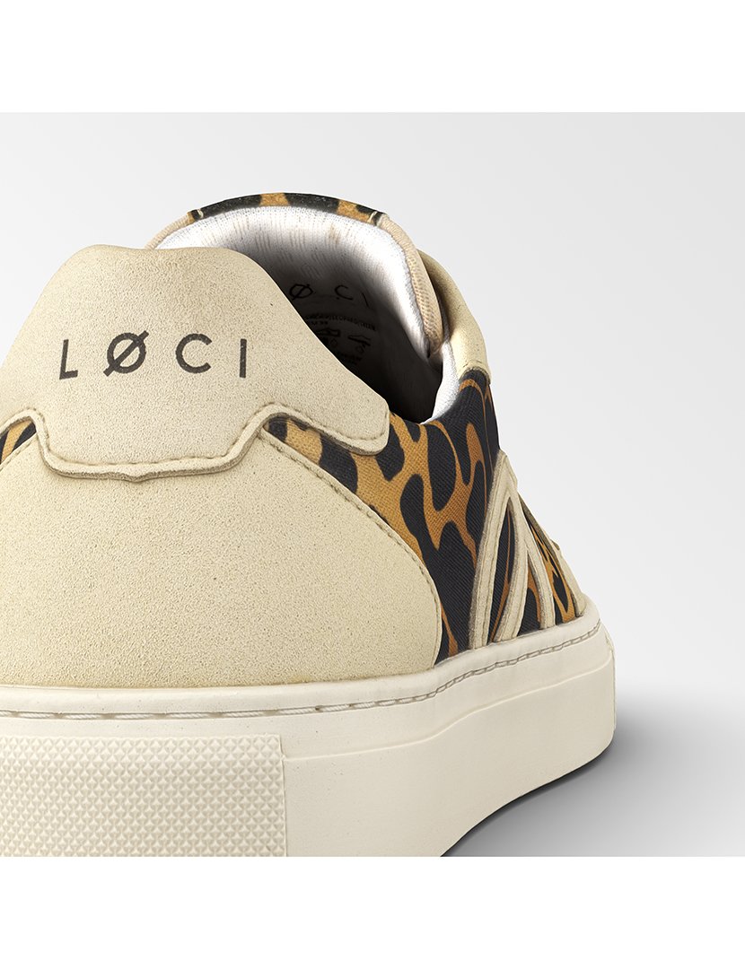 Ténis CLASSIC Bege com Padrão Leopardo