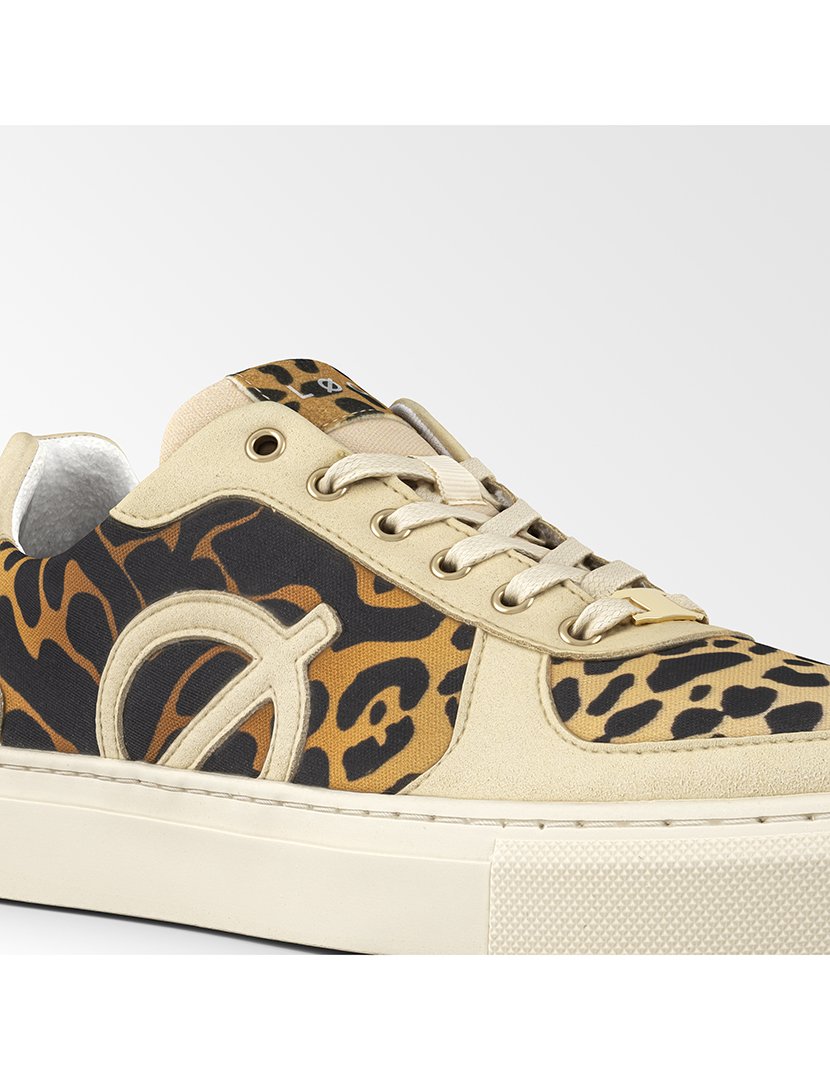 Ténis CLASSIC Bege com Padrão Leopardo