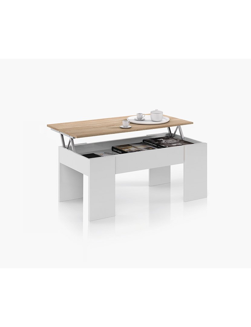 Mesa Centro Flow Carvalho/Branco