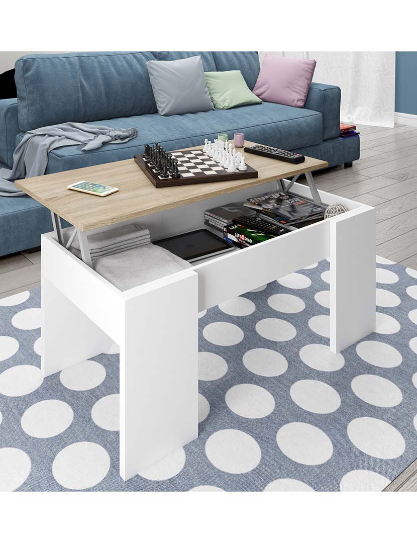 Mesa Centro Flow Carvalho/Branco